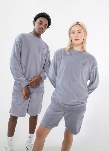 Puma Classics Toweling Crewneck Sweatshirt in Grey