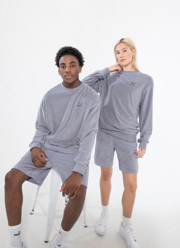 Puma Classics Toweling Crewneck Sweatshirt in Grey
