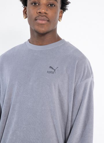 Puma Classics Toweling Crewneck Sweatshirt in Grey
