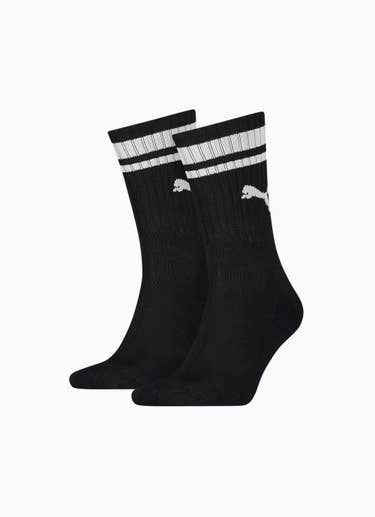 Puma Crew Heritage Stripe 2p Socks - Unisex in Black
