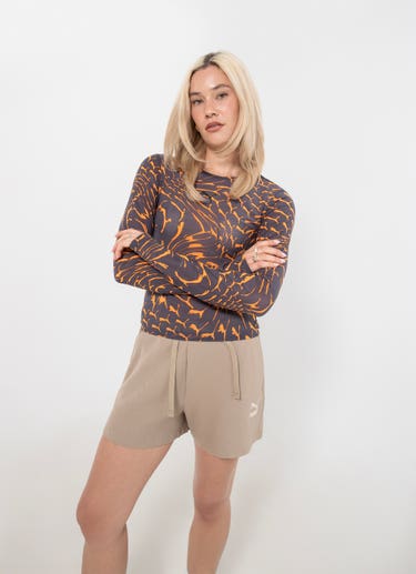 Puma Dare To Aop Mesh Long Sleeve Tee - Womens in Grey