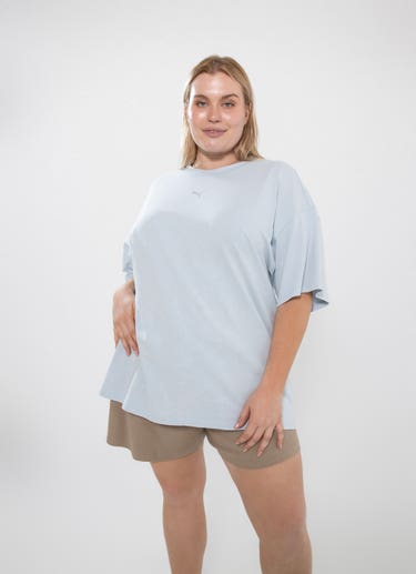 Puma Dare To Gymway Relaxed Washed Tee Plus & Curve - Womens in Blue