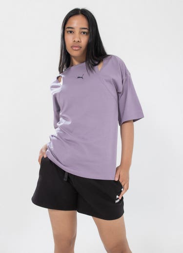 Puma Dare To Oversized Cutout Tee - Womens in Purple