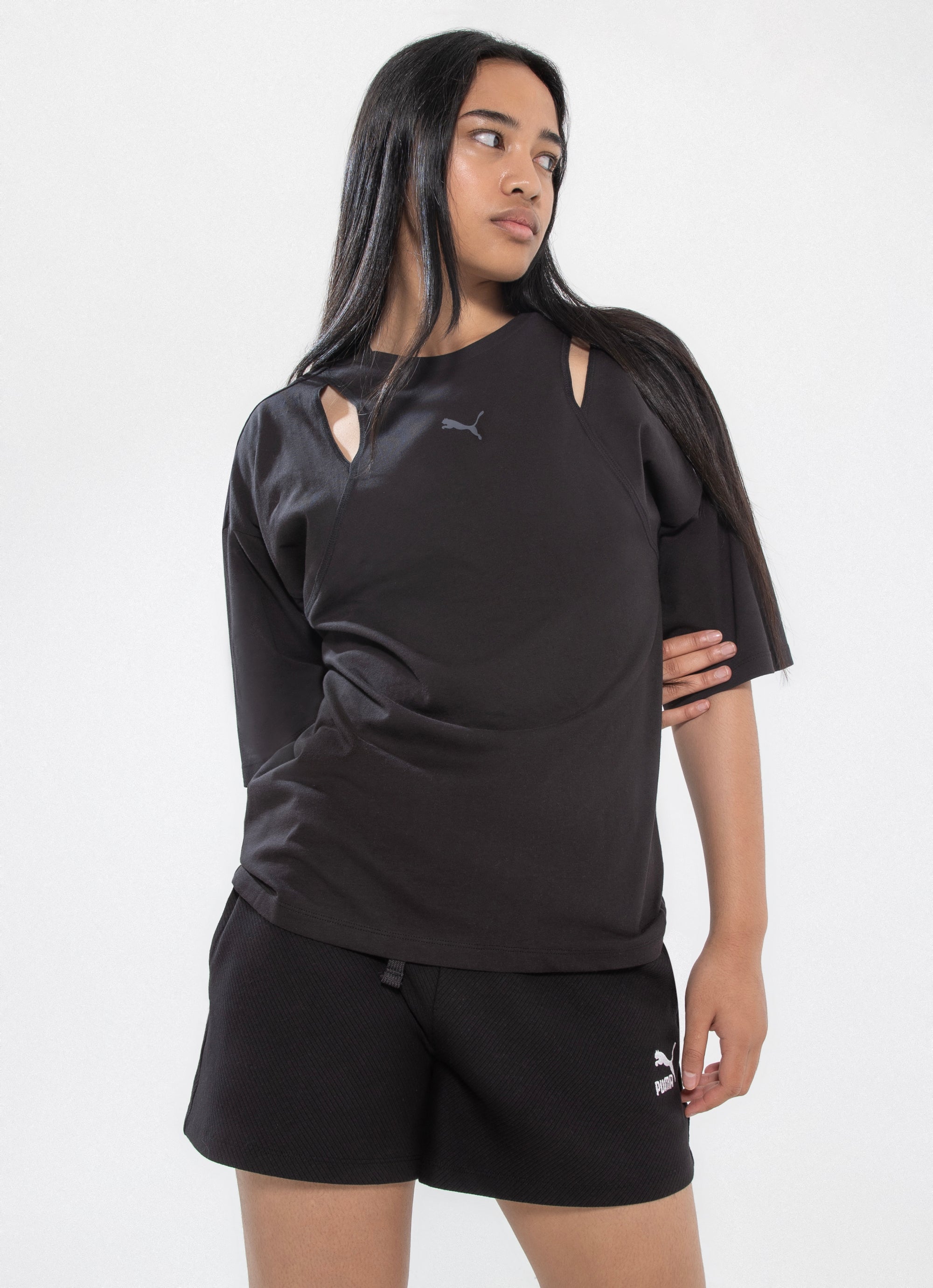 Puma Dare To Oversized Cutout Tee - Womens in Black