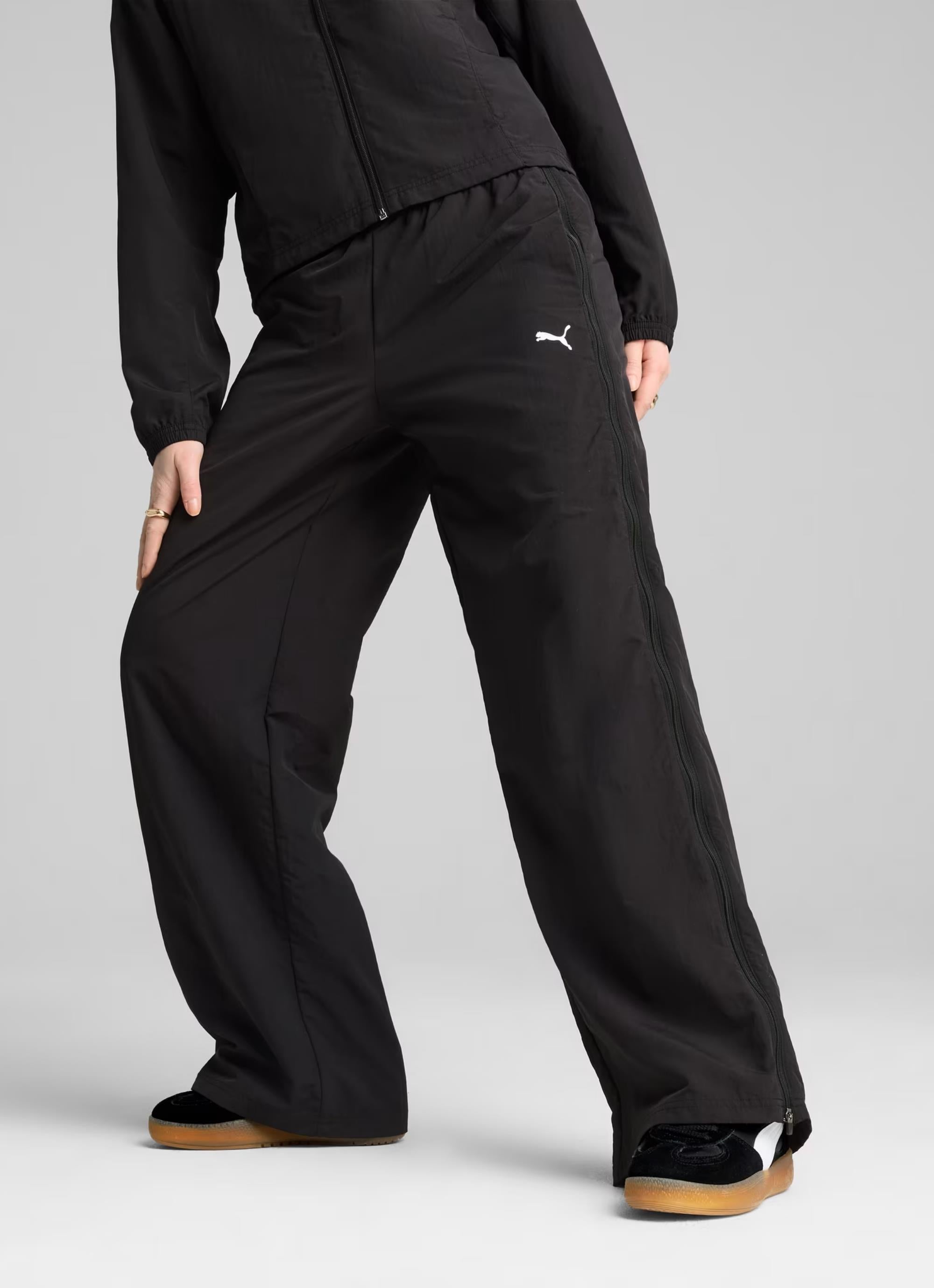 Puma Dare To Relaxed Woven Zip Off Pants - Womens in Black