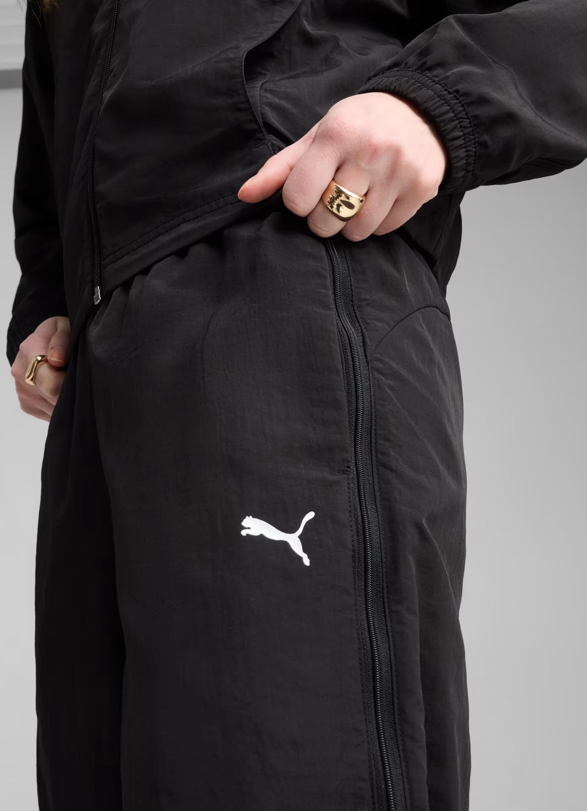 Puma Dare To Relaxed Woven Zip Off Pants - Womens in Black