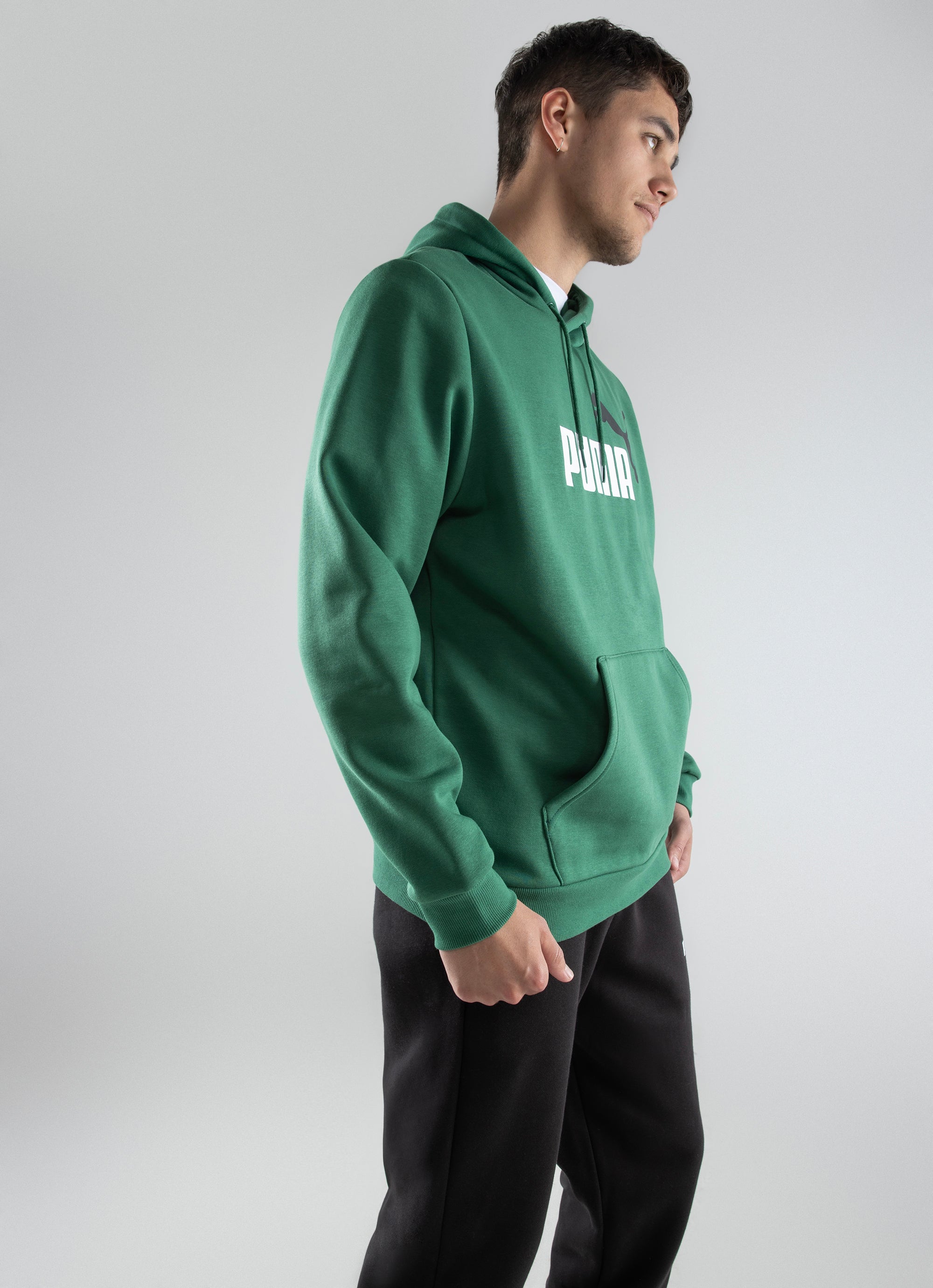 Puma Essentials+ Two-tone Big Logo Hoodie in Green | Red Rat