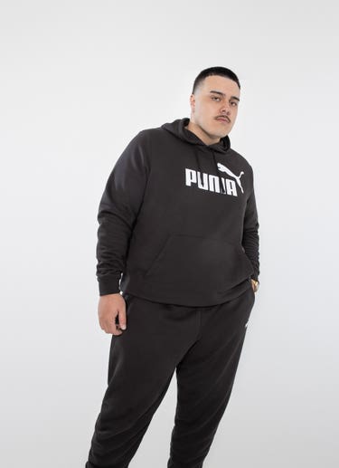 Puma Essential No.1 Logo Fleece Hoodie Big & Tall in Black