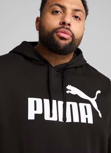 Puma Essential No.1 Logo Fleece Hoodie Big & Tall in Black