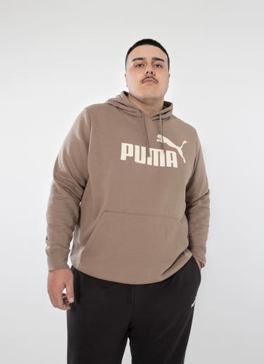 Puma Essential No.1 Logo Fleece Hoodie Big & Tall in Brown
