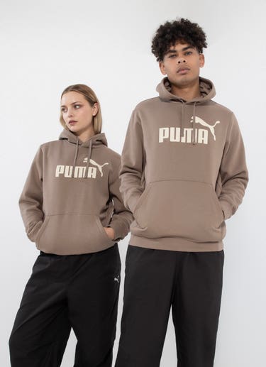 Puma Essential No.1 Logo Fleece Hoodie in Brown