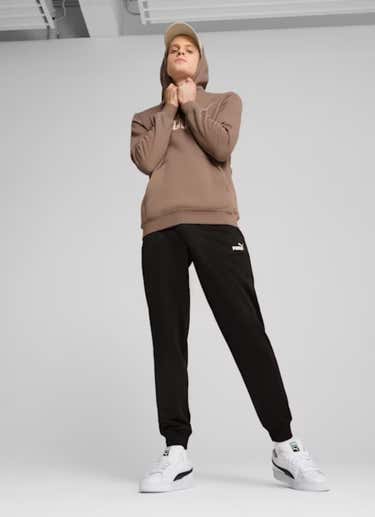 Puma Essential No.1 Logo Fleece Hoodie in Brown