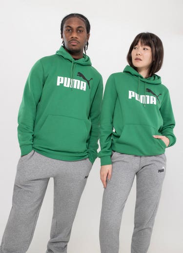 Puma Essentials+ Two-tone Big Logo Hoodie in Green