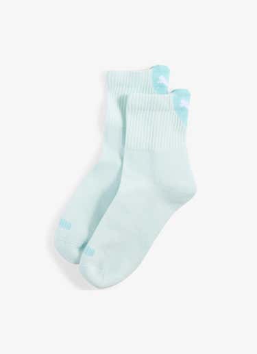 Puma Heart Logo Short Crew 2p Socks - Womens in Green