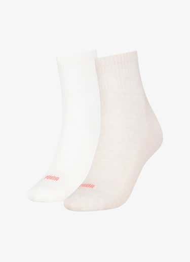 Puma Heart Logo Short Crew 2p Socks - Womens in Beige