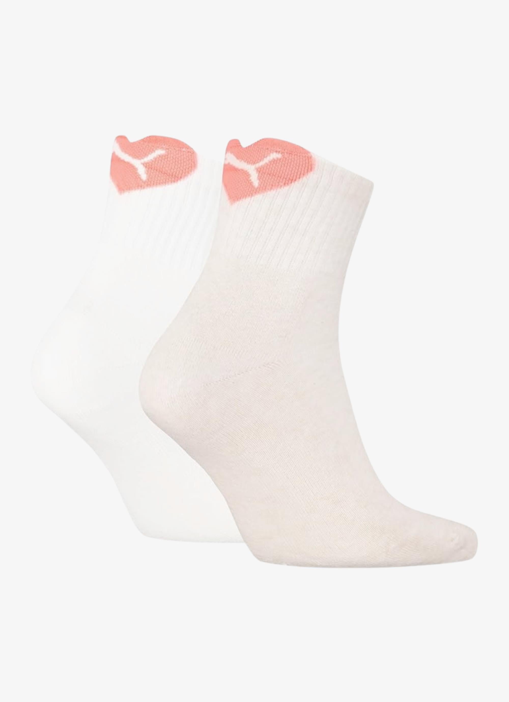 Puma Heart Logo Short Crew 2p Socks - Womens in Beige