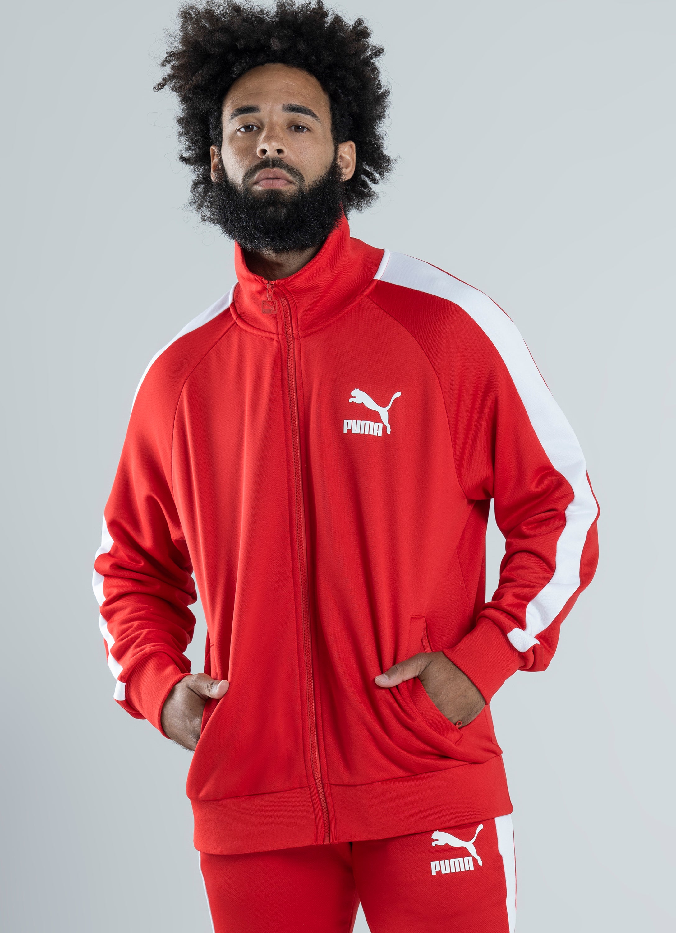 Puma Iconic T7 Track Jacket in Red 