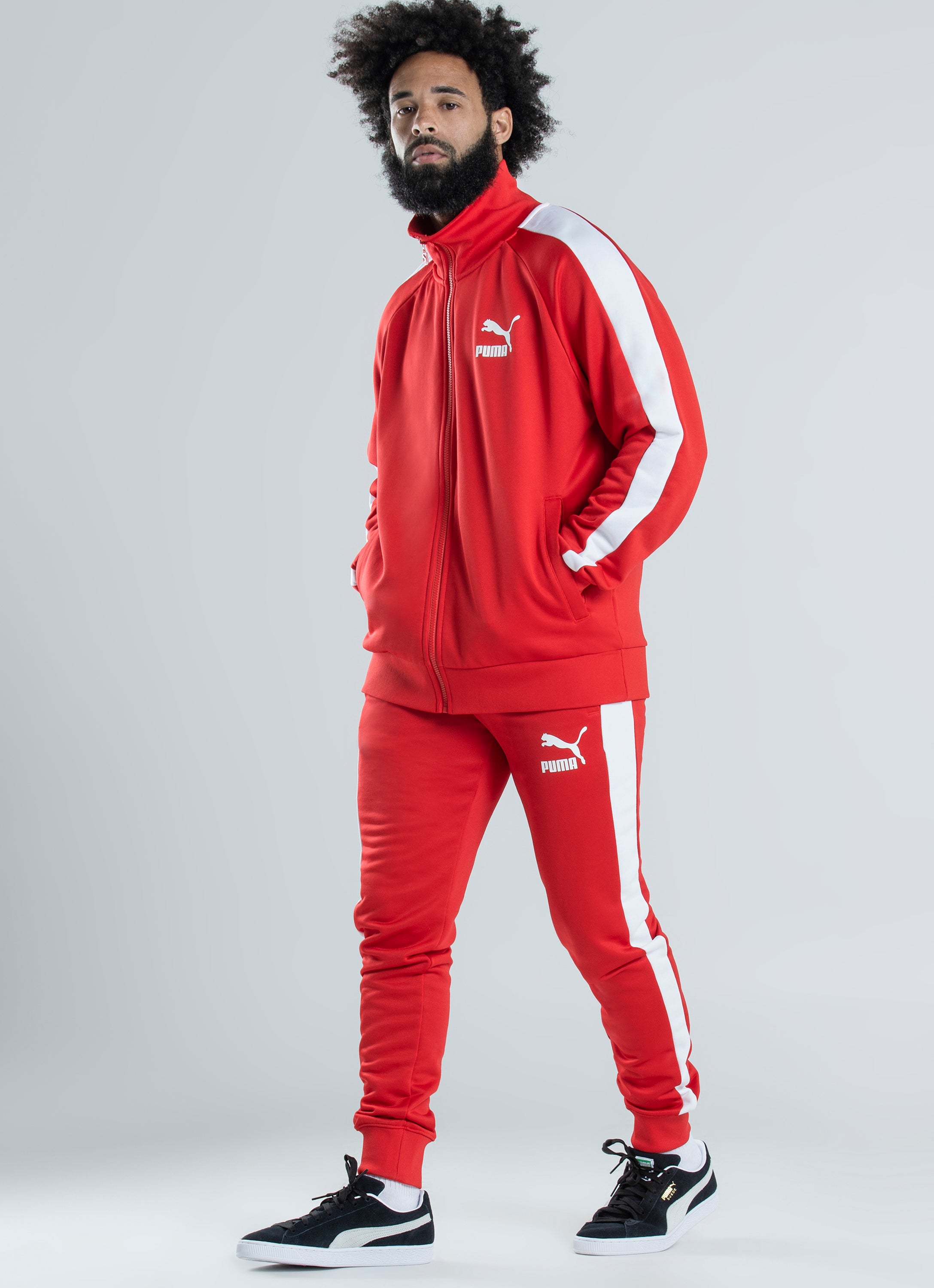 puma red track pants