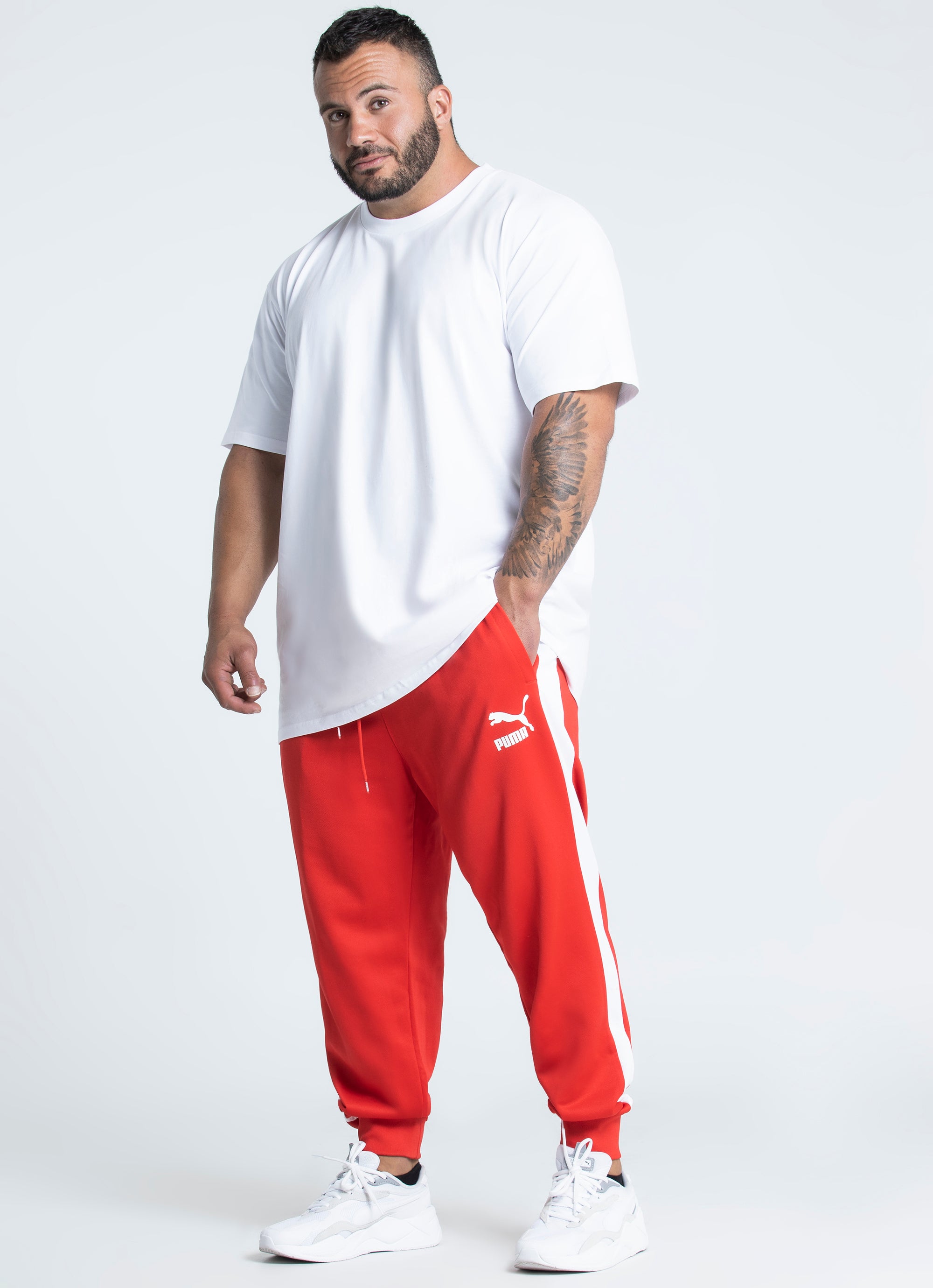 puma red track pants