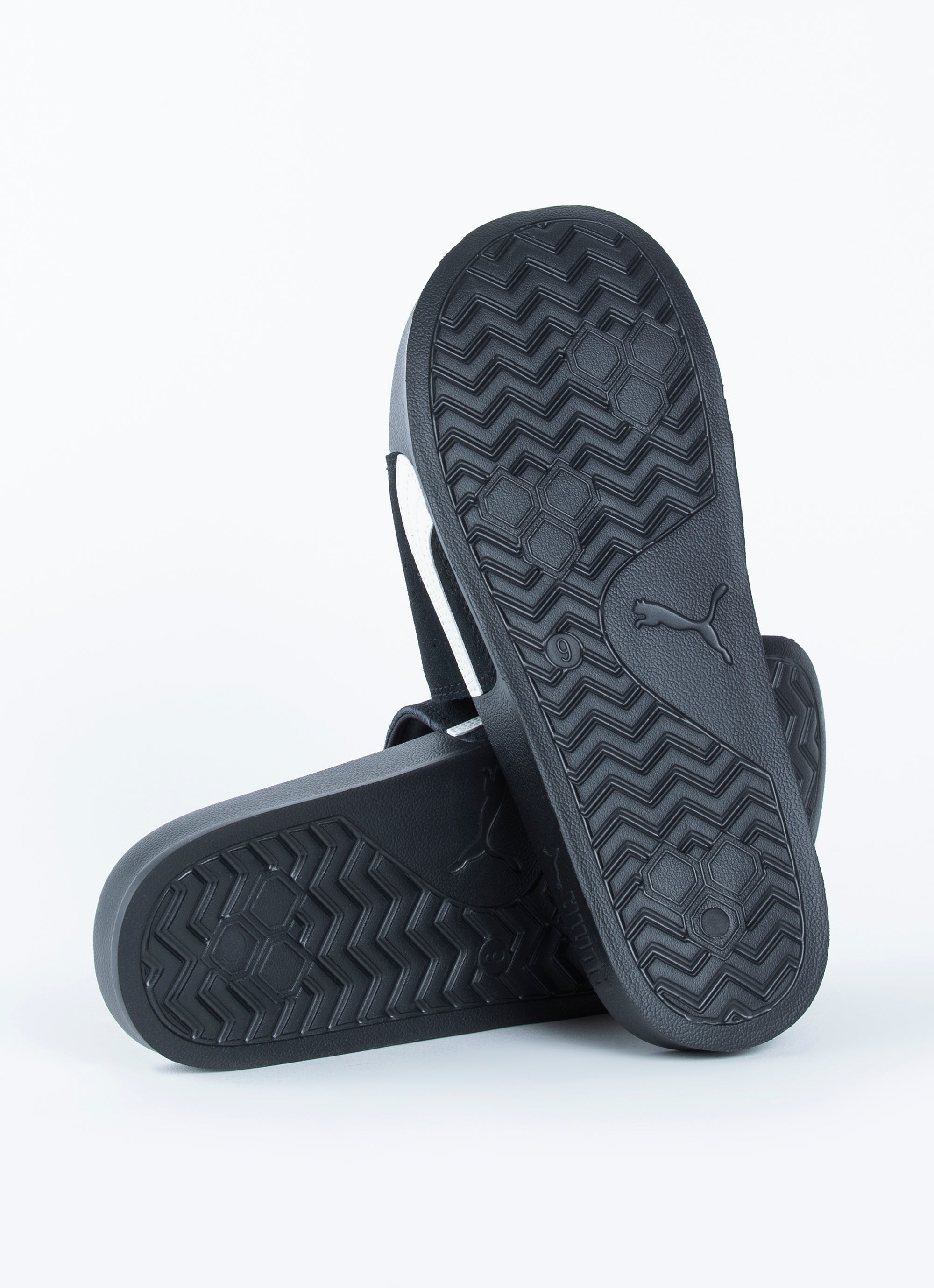 red puma suede slides