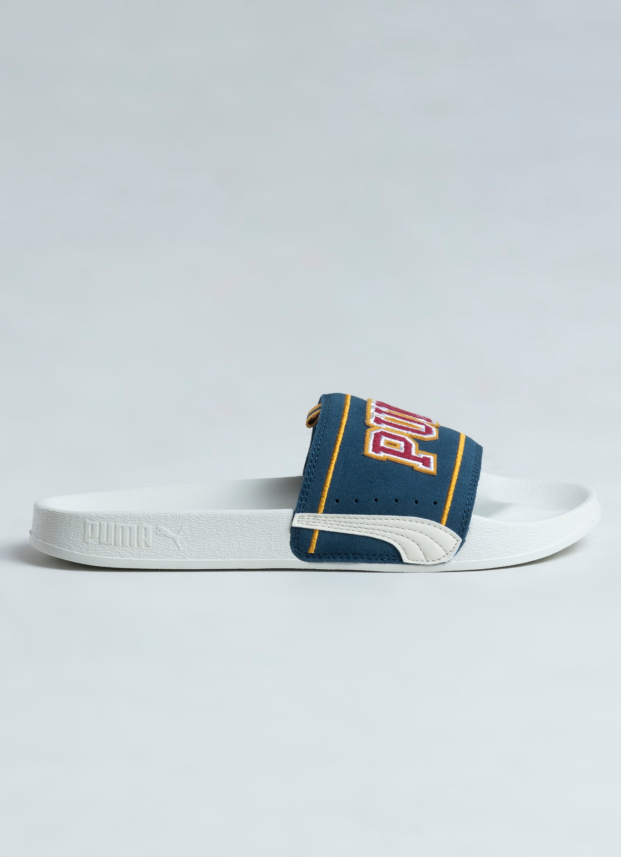 red puma suede slides