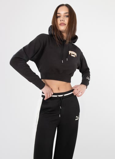 Puma Team Cropped Hoodie - Womens in Black