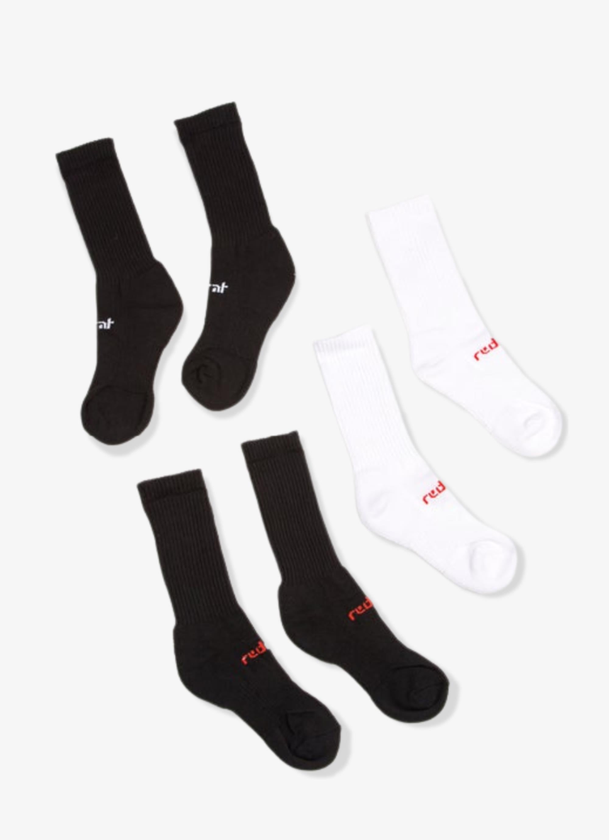 Red Rat Adult Crew Socks - 3 Pack in Multi