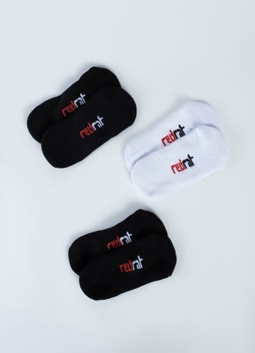 Red Rat Adult No Show Socks - 3 Pack in Multi