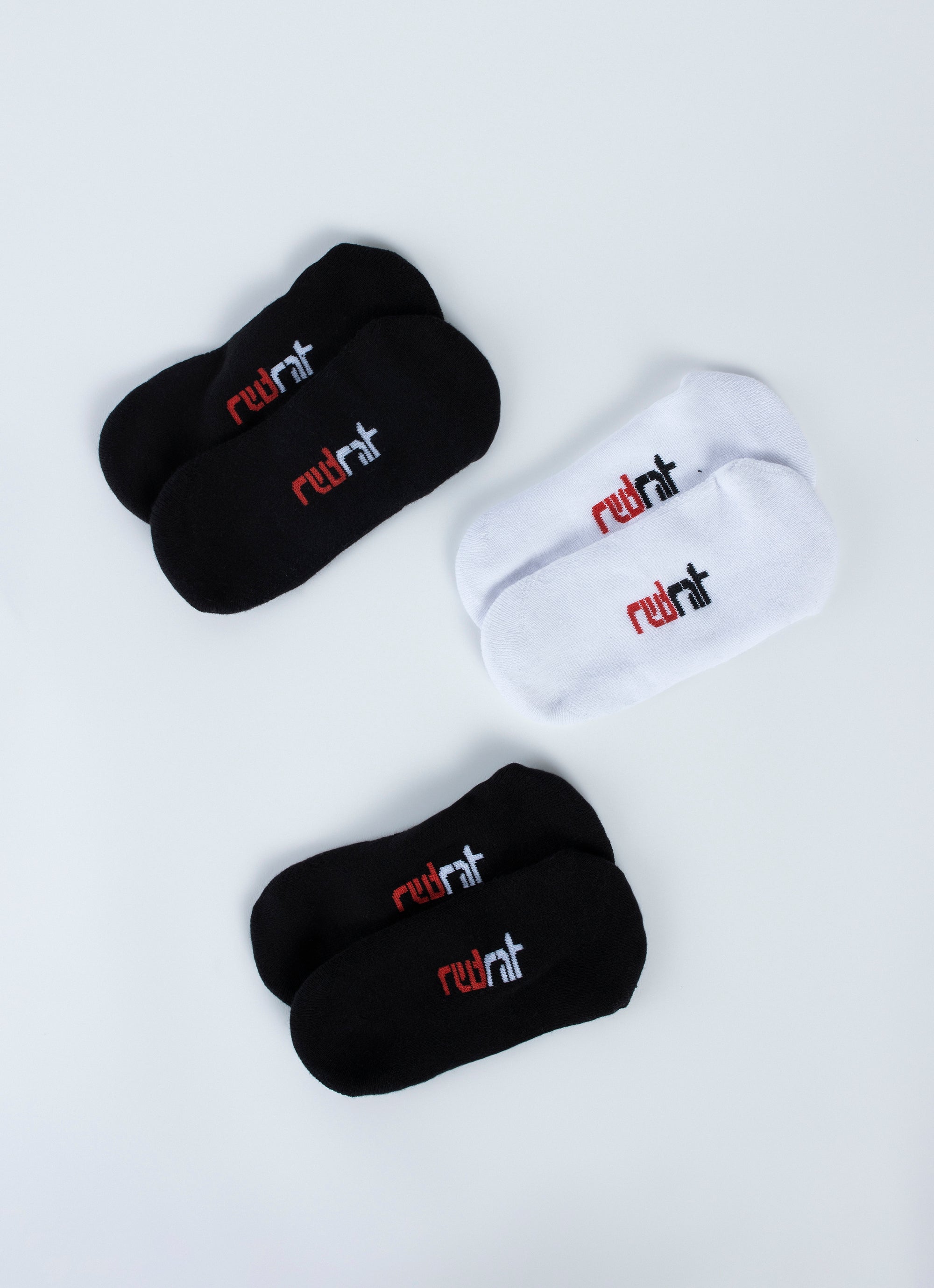 Red Rat Adult No Show Socks - 3 Pack in Multi