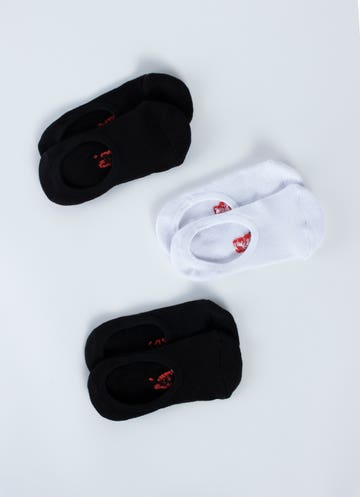 Red Rat Adult No Show Socks - 3 Pack in Multi