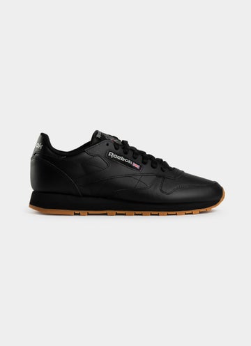 Reebok Classic Leather Shoes In Black Red Rat