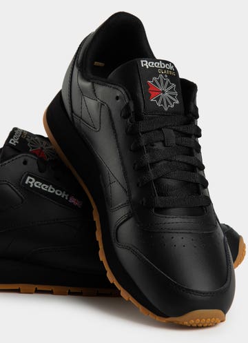 Reebok Classic Leather Shoes in Black | Red Rat