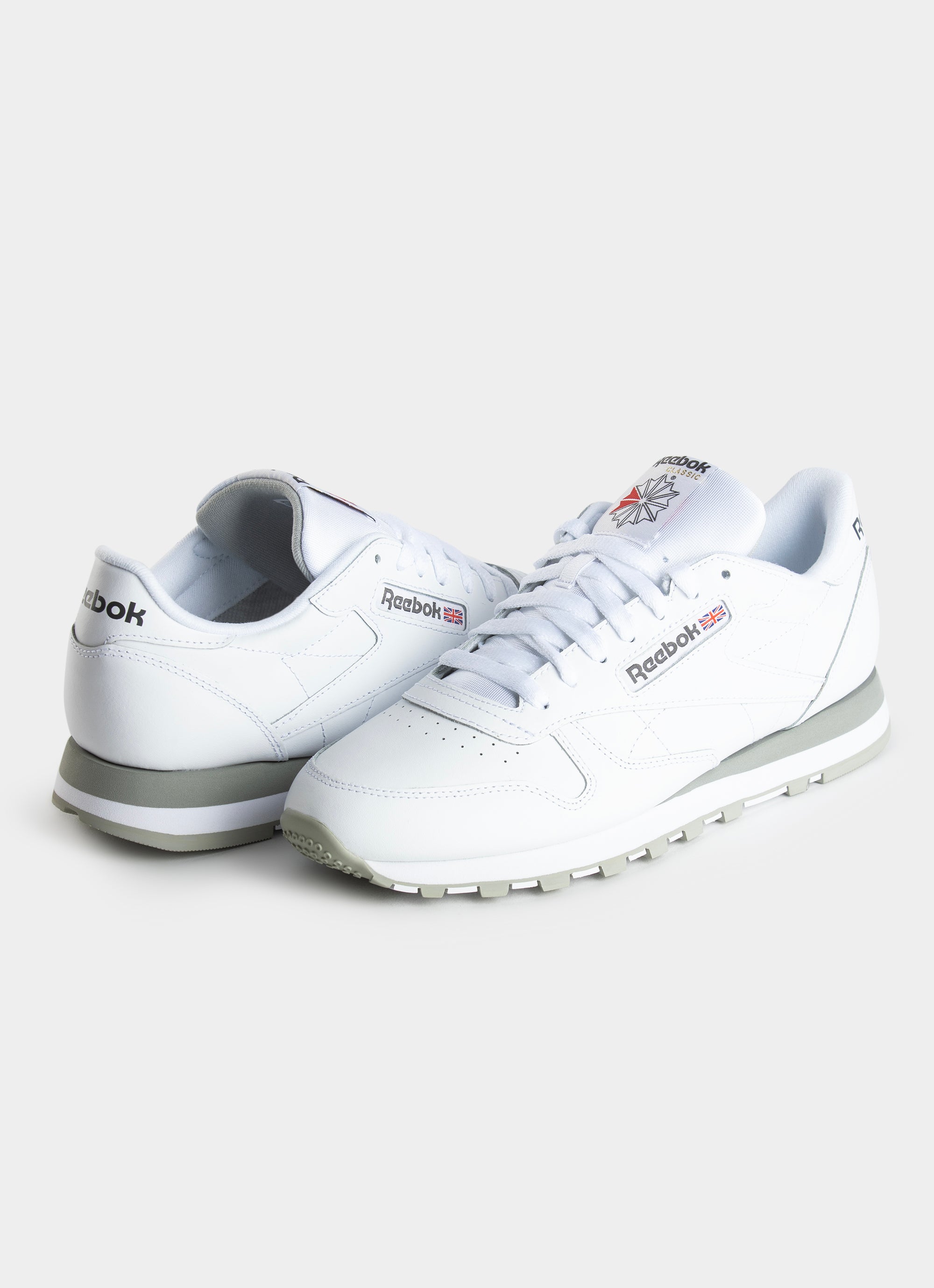 Reebok Classic Leather Shoes Unisex in White Red Rat
