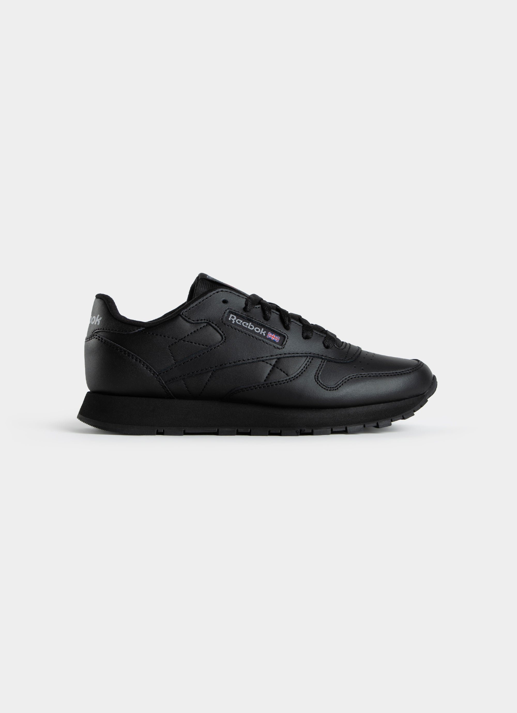 Reebok Classic Leather Shoes Youth in Black Red Rat