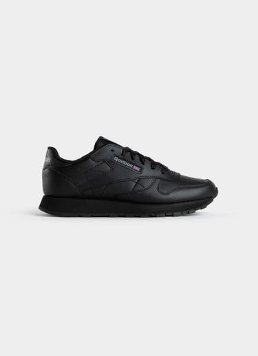 Reebok Classic Leather Shoes - Youth in Black