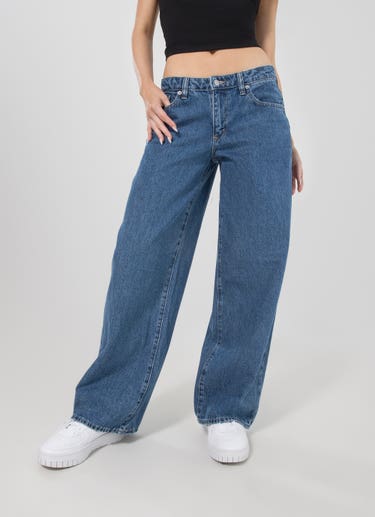 Riders Low Slouch Pants - Womens in Blue