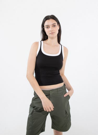 Royàl Black Ribbed Top in Black