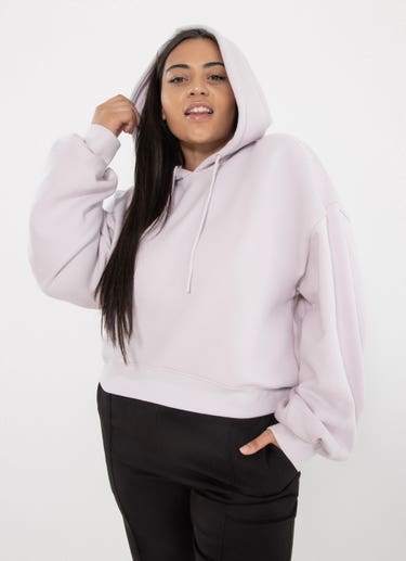 Royàl Cropped Hoodie - Curve in Purple