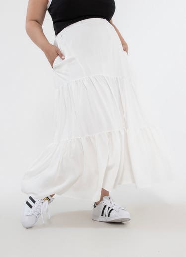 Royàl Gypsy Skirt - Curve in White