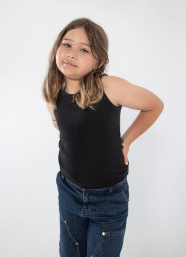 Royàl Kids Black Sleeveless Top in Black