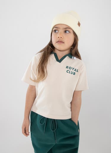 Royàl Kids Club Courtside Polo Shirt in Beige