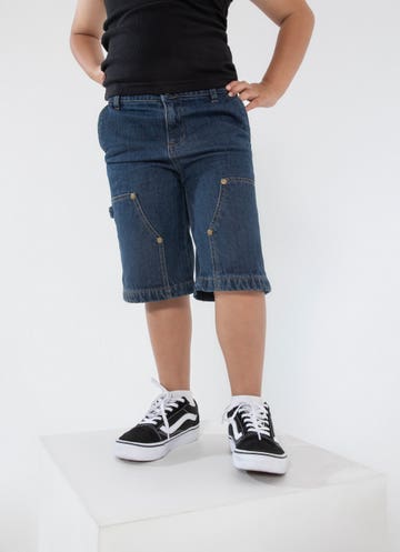 Royàl Kids Denim Cargo Shorts in Blue