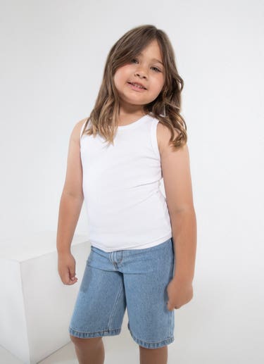 Royàl Kids White Sleeveless Top in White