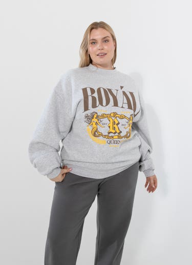 Royàl Siren Crewneck - Curve in Grey