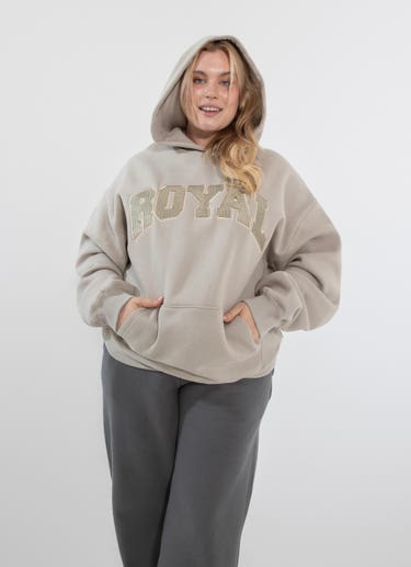 Royàl Wise Hoodie - Curve in Beige