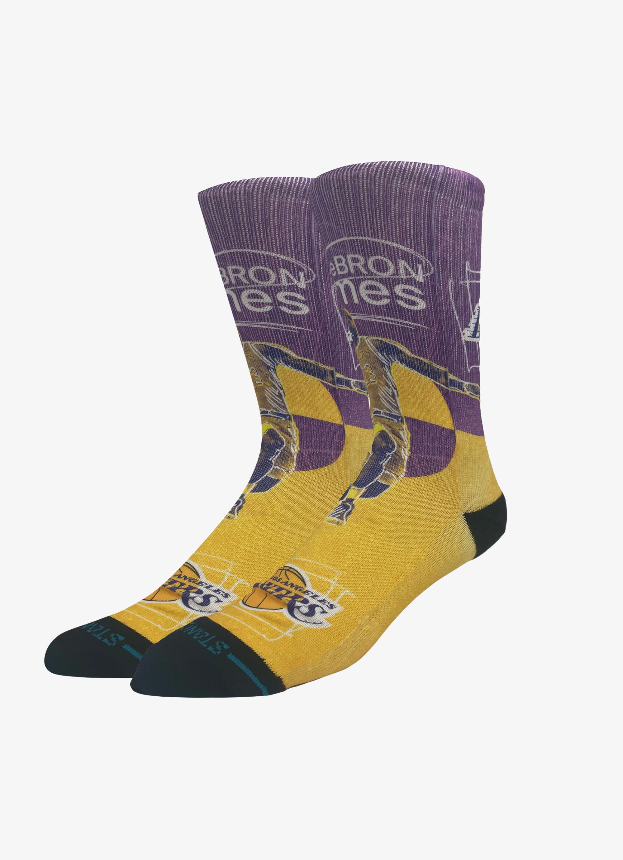 Stance Nba Los Angeles Lakers Pasted Lebron Mid Cushion Socks in
