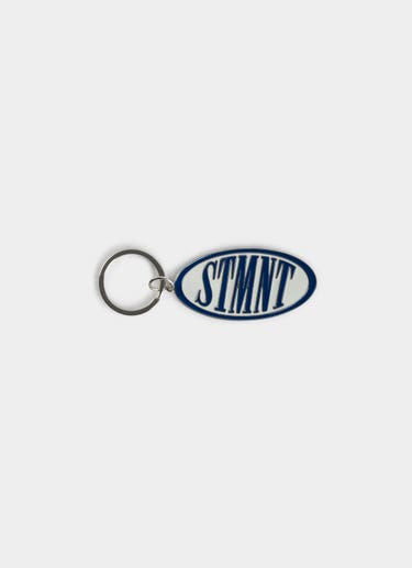 Statement Oval Logo Keychain in Blue