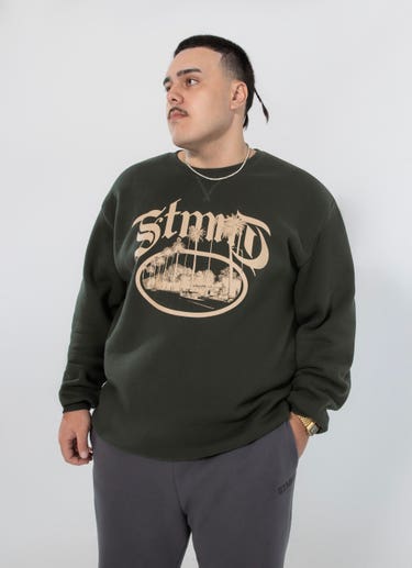 Stmnt Areca Crewneck - Big & Tall in Green