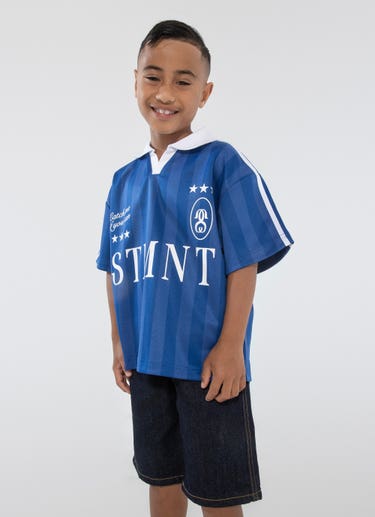 Stmnt Kids Collared Jersey in Blue