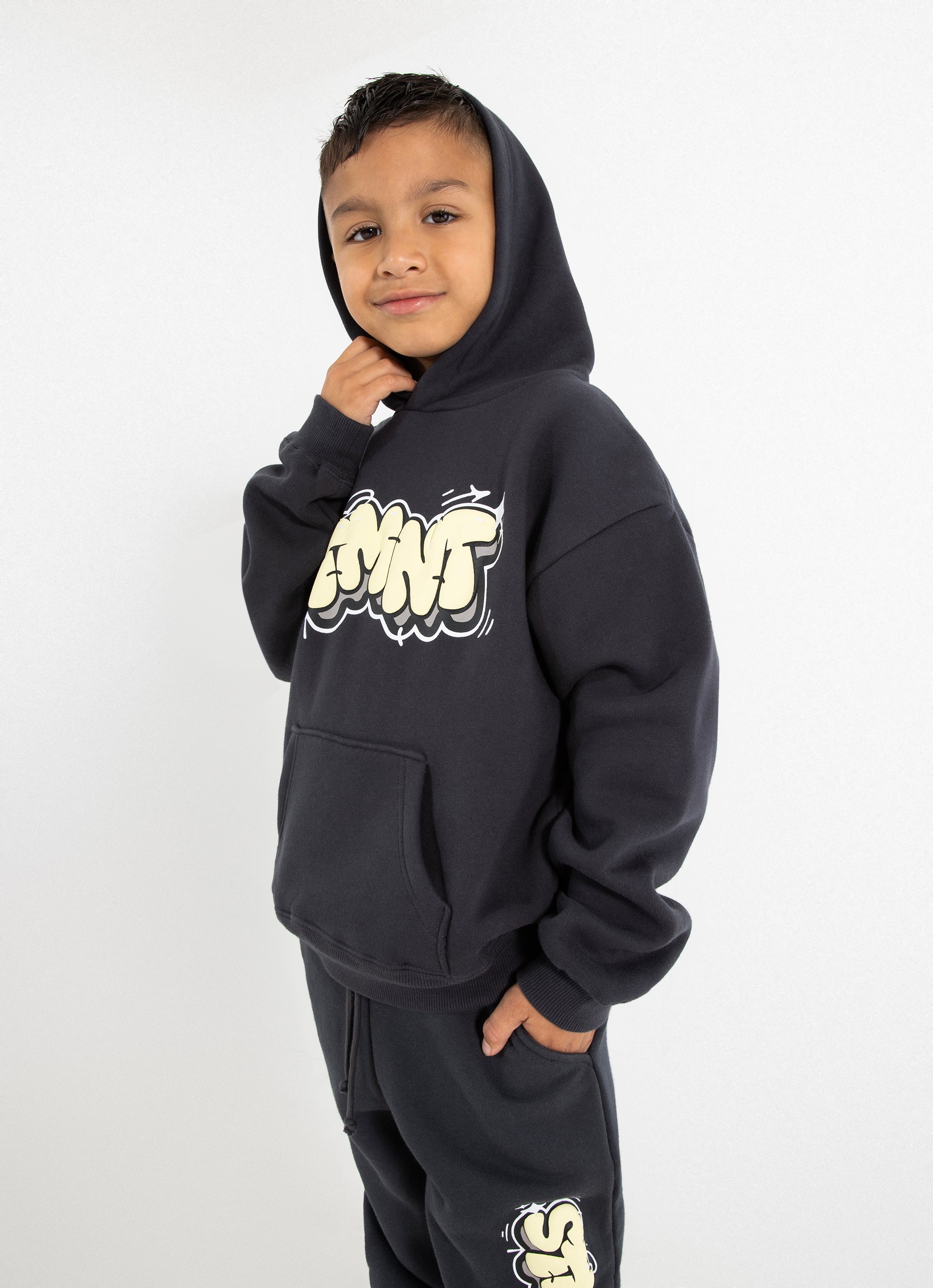 Stmnt Kids Iron Hoodie in Grey